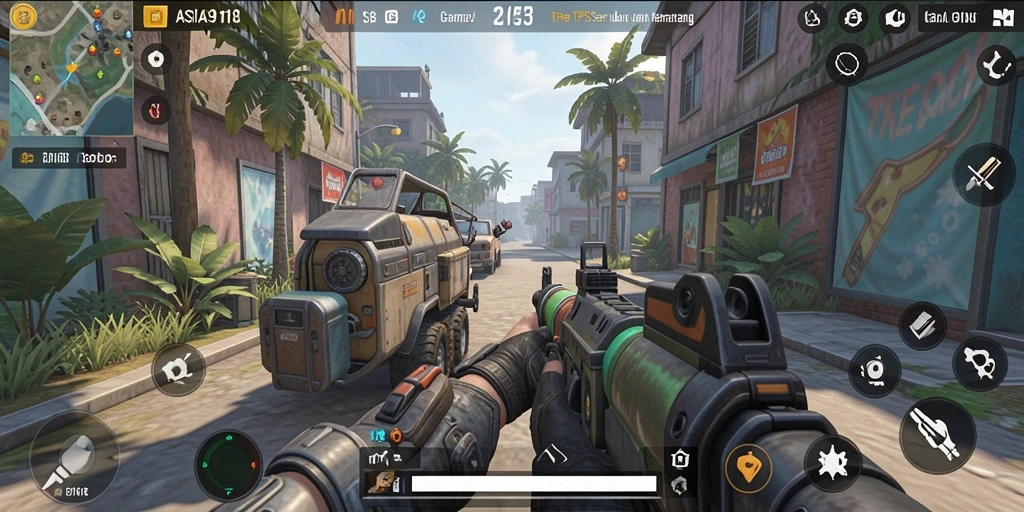 Tampilan gameplay mendebarkan dalam ASIA918 menunjukkan aksi TPS menegangkan.