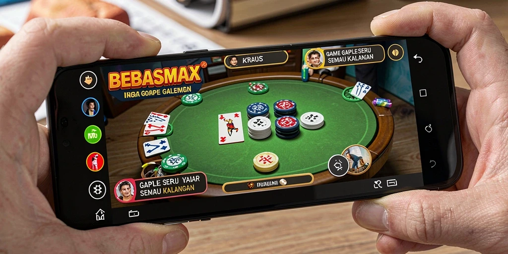 Screenshot gameplay BEBASMAX menampilkan keseruan bermain Gaple.