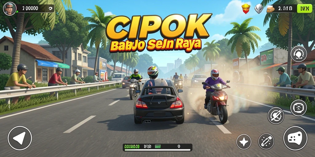 Tampilan gameplay seru di CIPOK dengan trek balapan menantang.