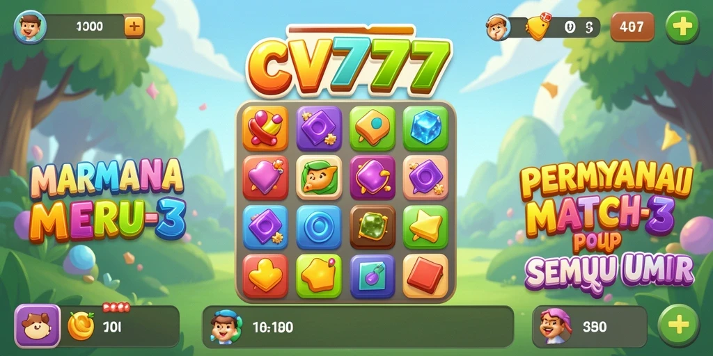 Gameplay seru CV777 dengan elemen berwarna-warni yang menantang.