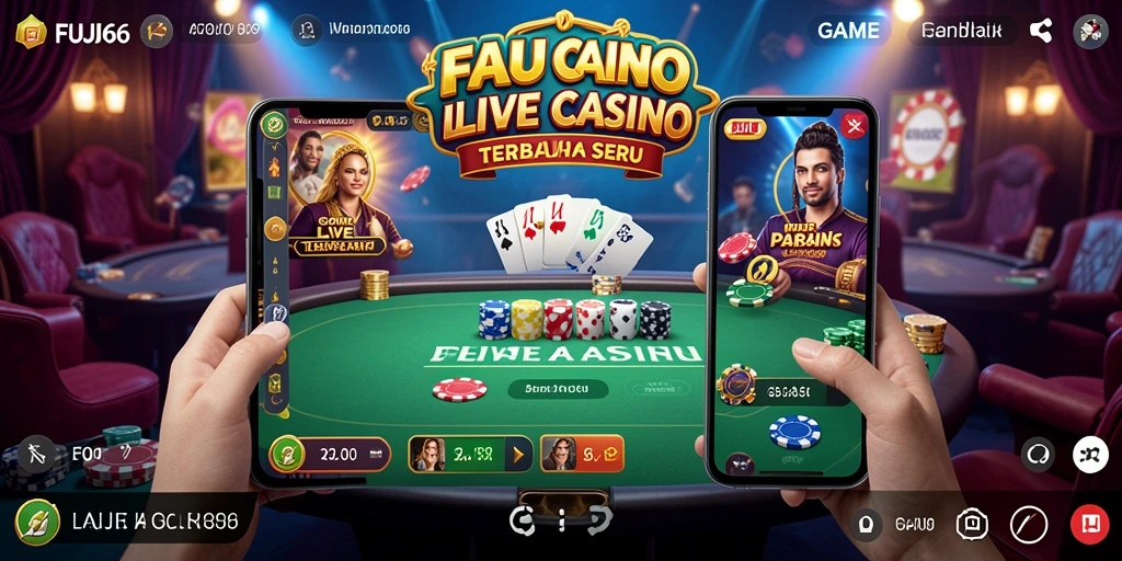 Tampilan gameplay Live Casino di FUJI66 dengan dealer profesional.