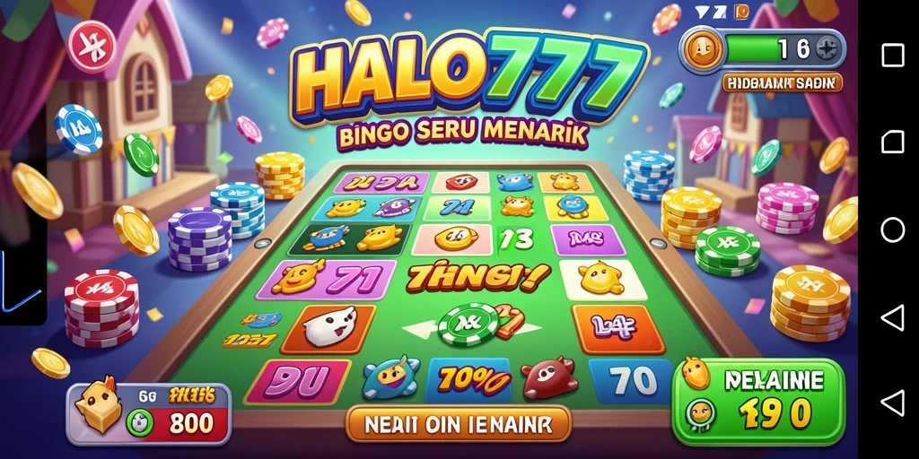 Tampilan gameplay menarik dari HALO777 yang penuh warna.