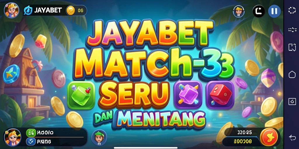 Tampilan menarik gameplay JAYABET dengan level Match-3 menantang.