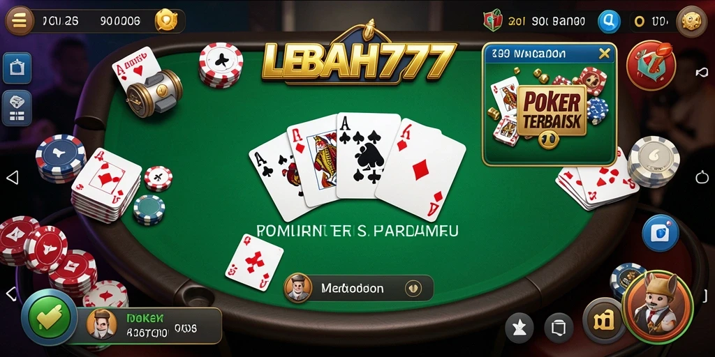 Tampilan menarik dari gameplay permainan Poker di LEBAH777.