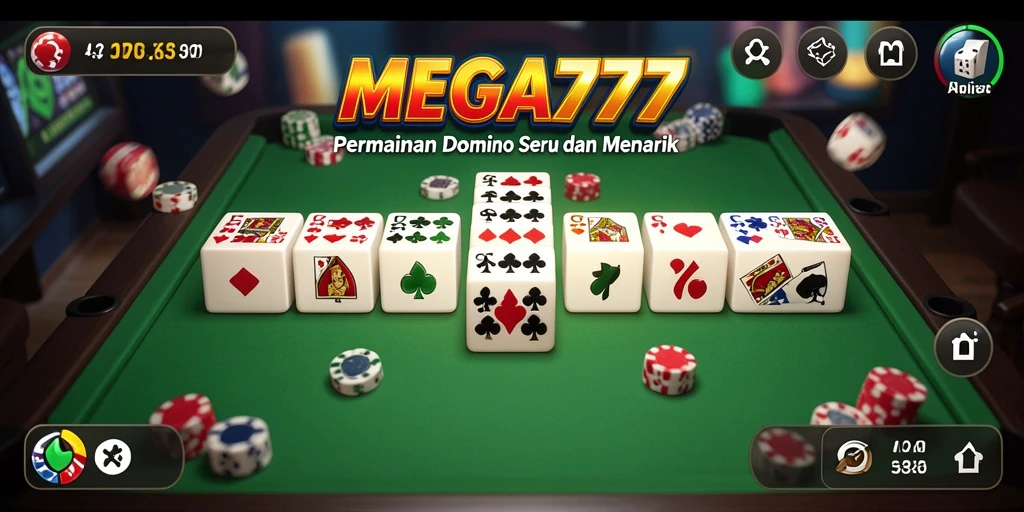 Tampilan gameplay MEGA777 yang seru dan interaktif dalam permainan Domino.