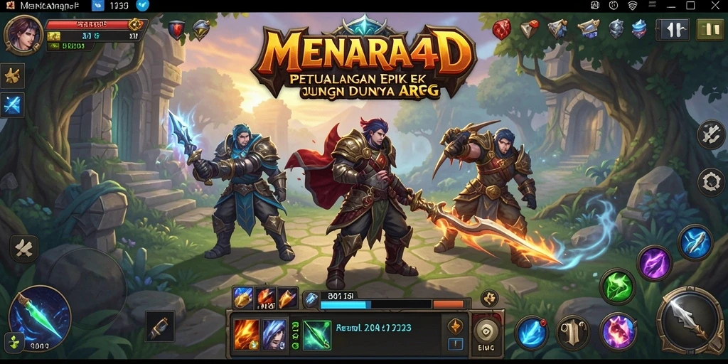 Tampilan gameplay epik dalam dunia fantasi MENARA4D.