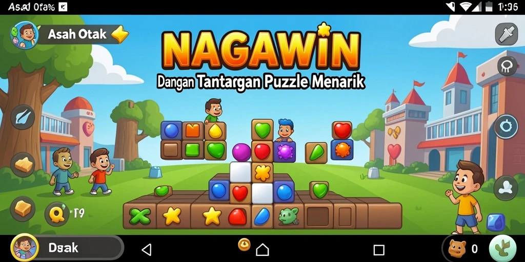 Screenshot NAGAWIN menunjukkan gameplay puzzle yang mengasyikkan.