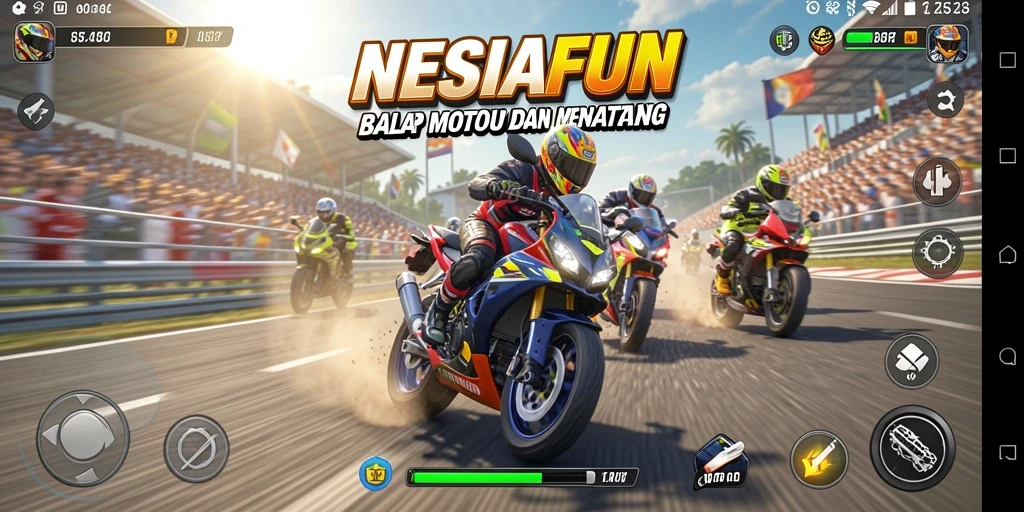 Gameplay seru balap motor di NESIAFUN.