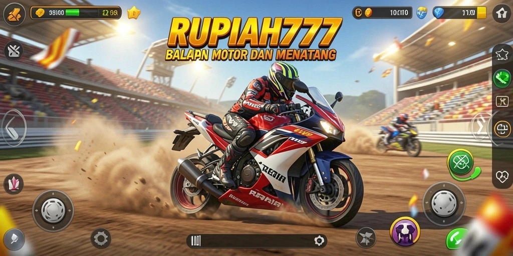 Tampilan seru saat balapan motor di RUPIAH777.