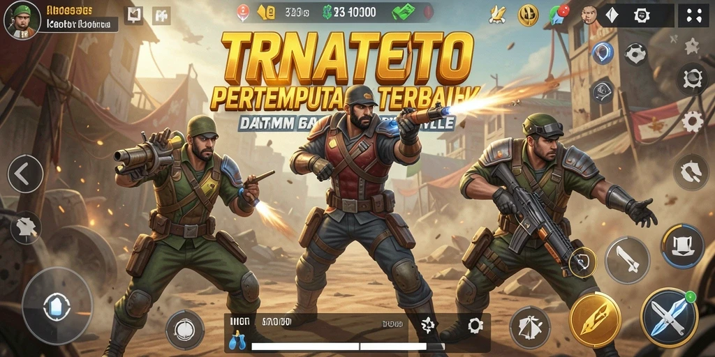 Screenshot gameplay TERNATETOTO menampilkan aksi pertempuran seru dalam arena.