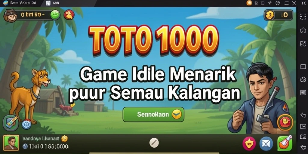 Screenshot gameplay TOTO1000 menampilkan keseruan permainan Idle yang menghibur.